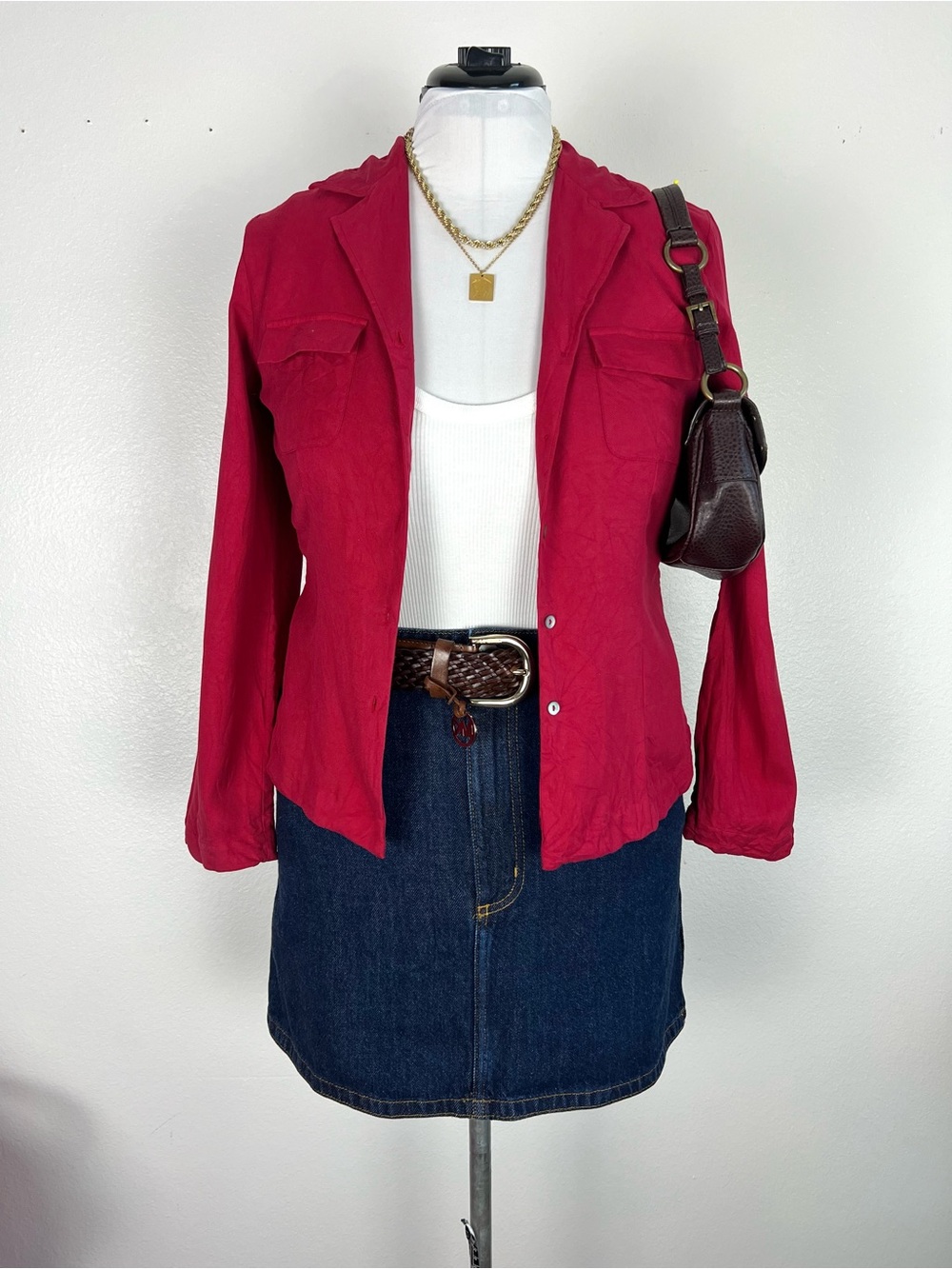 Allison Taylor Raspberry Red Button-Front Shirt